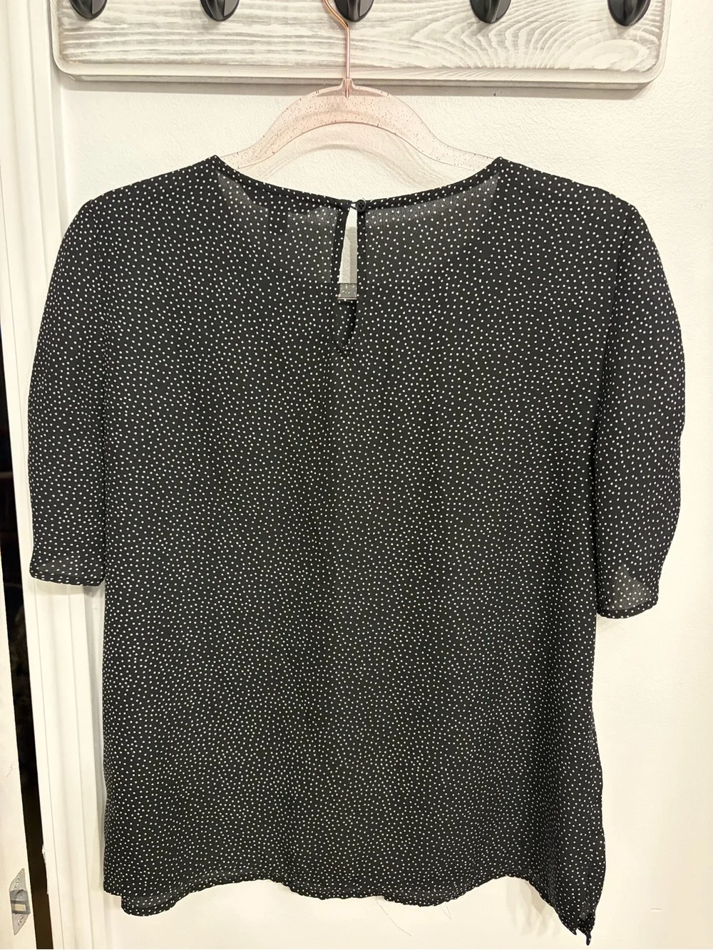 Banana Republic Black and White Polka Dot Puff Sleeve Blouse